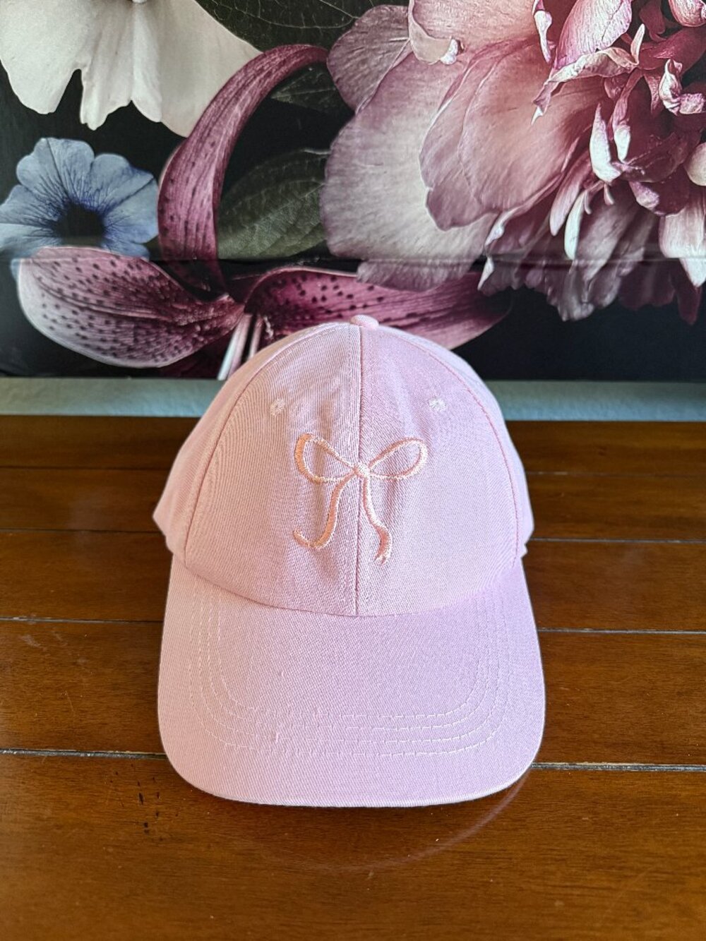NEW PINK BOW PINK CANVAS ADJUSTABLE BASEBALL HAT CAP